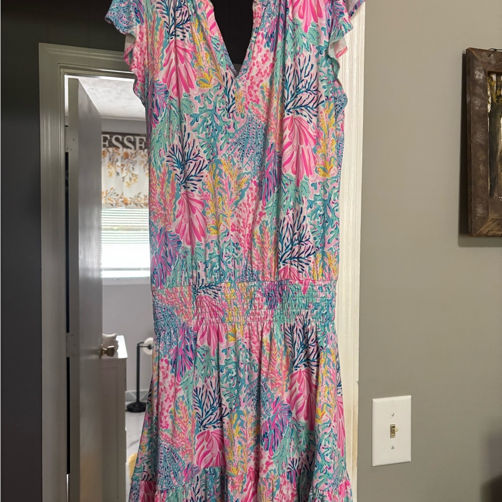 Lilly Pulitzer Pink and Blue Patterned Dress